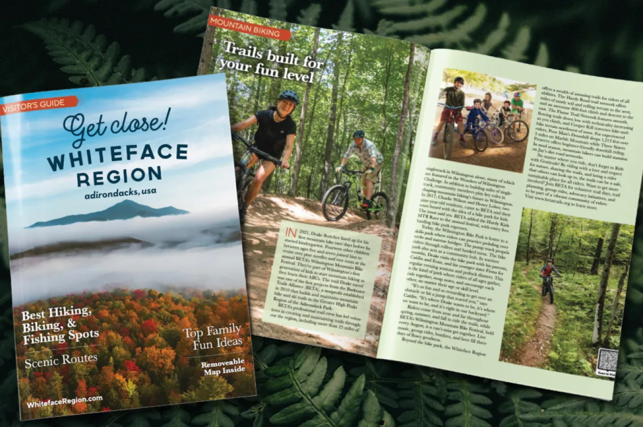 a spread of the Whiteface Region Guide