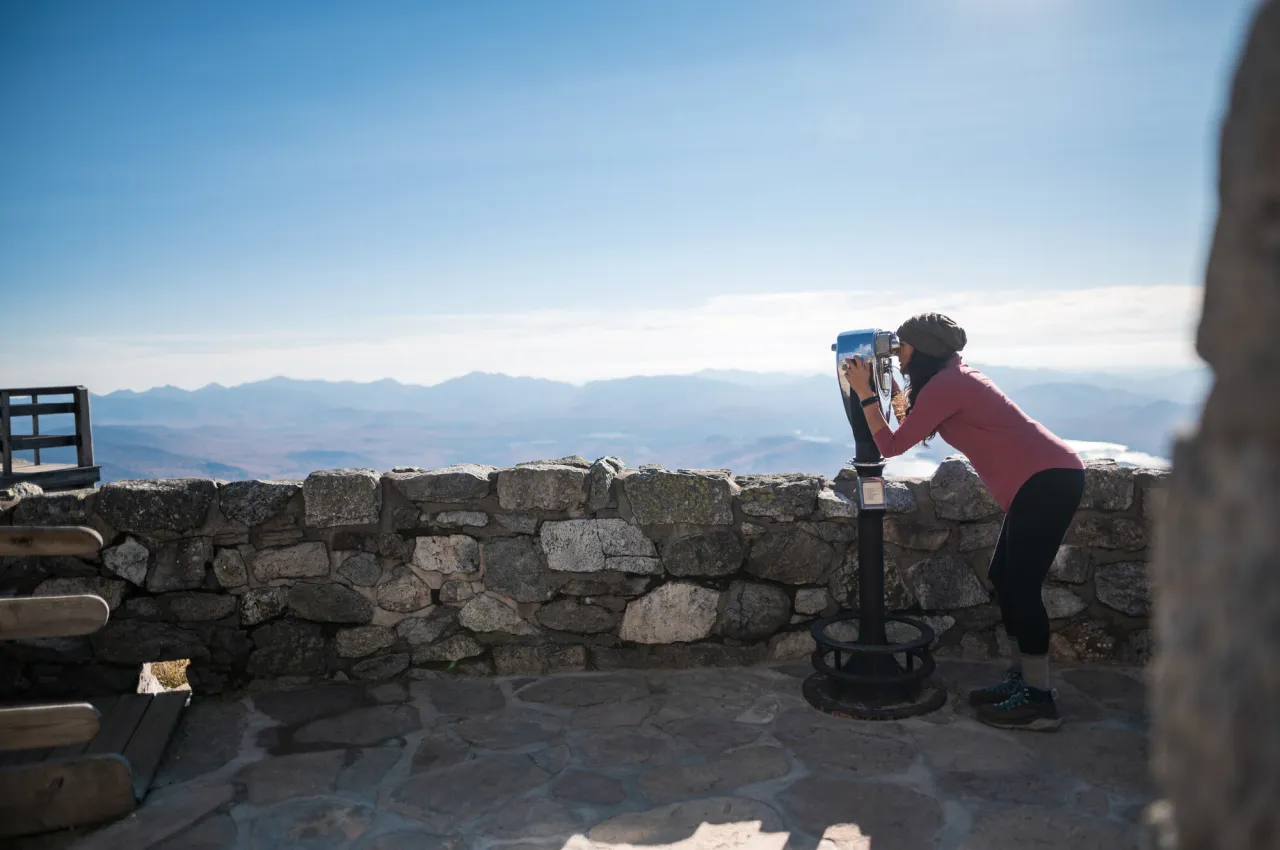 A woman on the Whiteface Toll Road