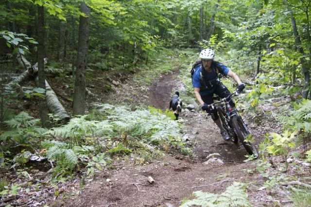 A visiting rider from Quebec enjoys the trail