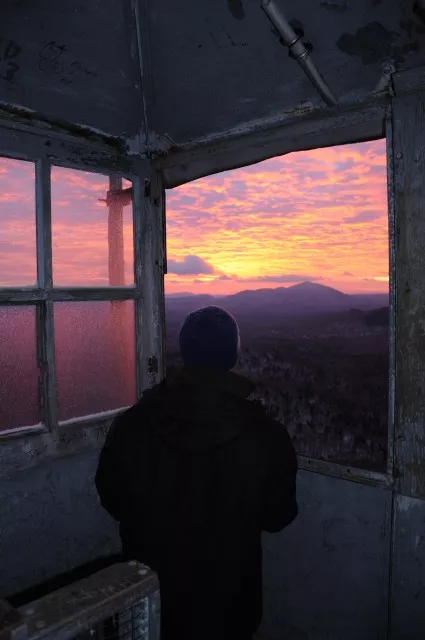 Sunrise from Goodnow Mountain in late November. The deep red color of the sky made the freezing temperatures worth it.