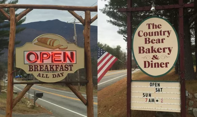 Two signs, one diner