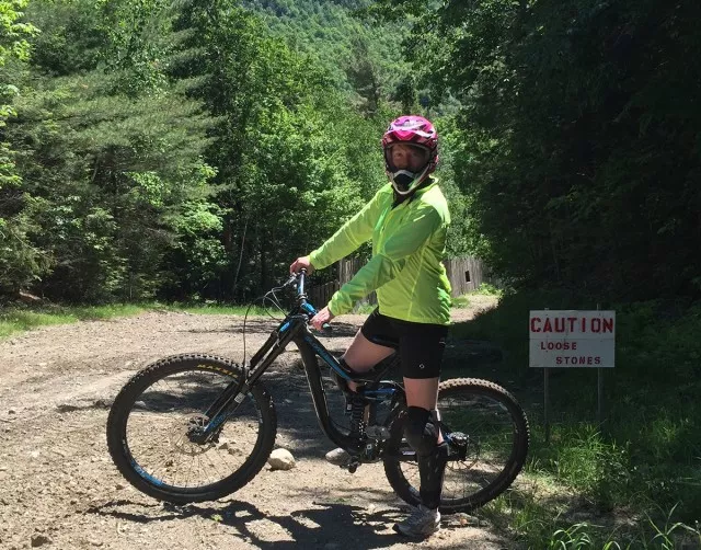 Riding the access roads to the expert trail
