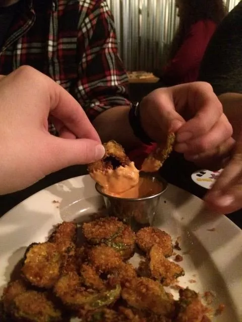 We couldn't stop eating these fried pickles.