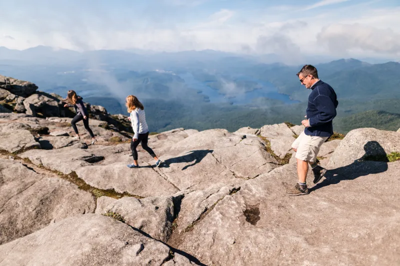 People walking across Whiteface Mountain's ridge line