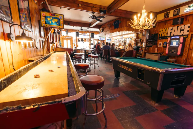 Shuffle board and pool tables inside 20 Main