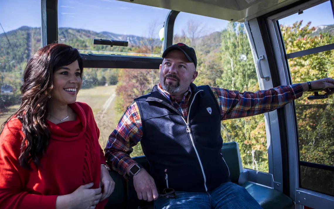 The scenic gondola right is a great way to get lots of leaves.